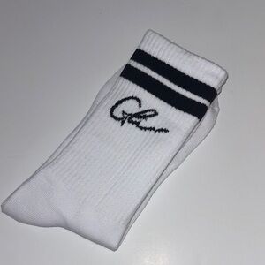 White Athletic Socks with Black Stripes